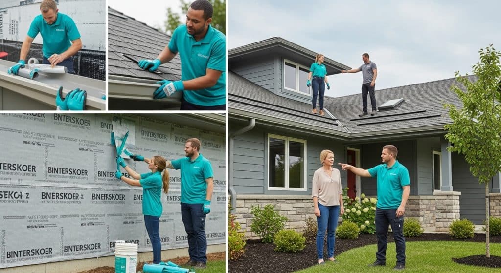 home waterproofing methods, property protection, professionals at work