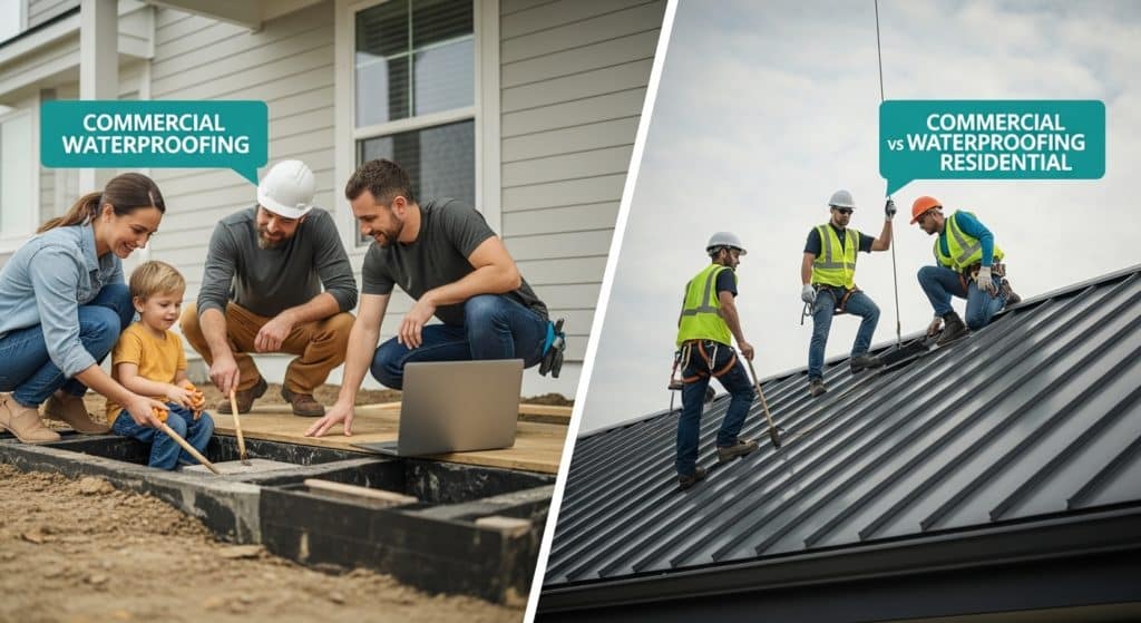 commercial vs residential waterproofing