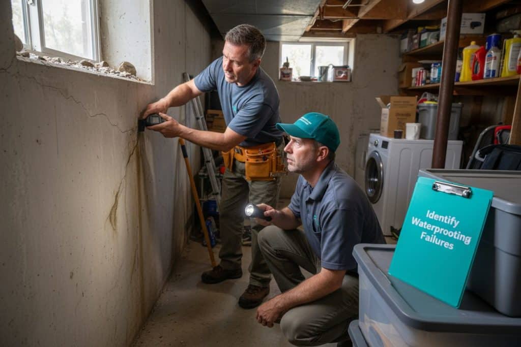 identify waterproofing failures