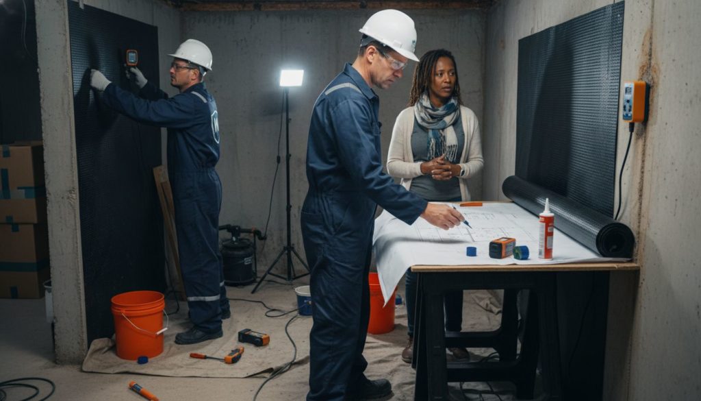 basement waterproofing team