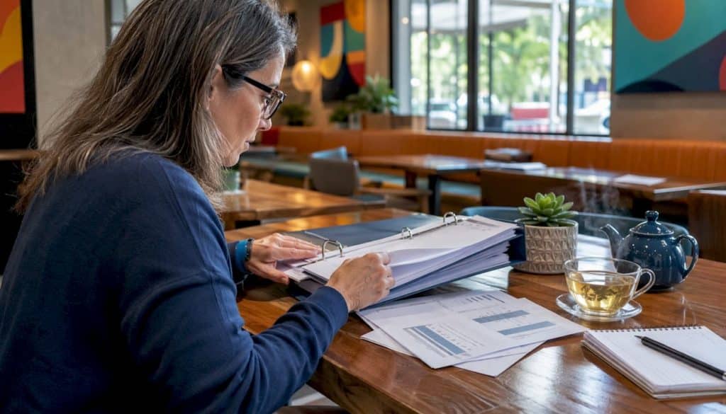 Person reviewing waterproofing sinking fund documents