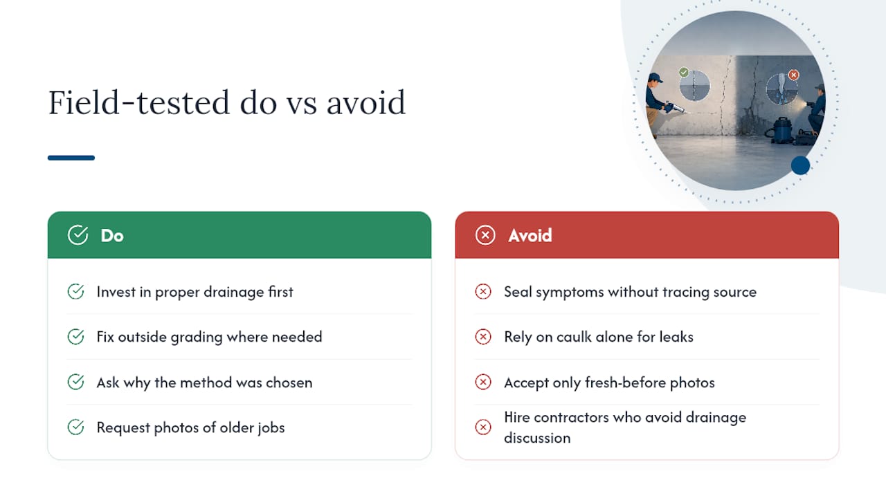 Common pitfalls and durable choices from field experience — overview diagram